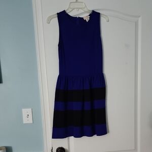 love...ady Blue and Black Midi Dress
